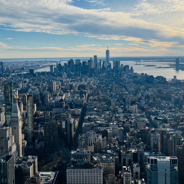 Lower Manhattan view, Empire State Building Deck, New York, USA