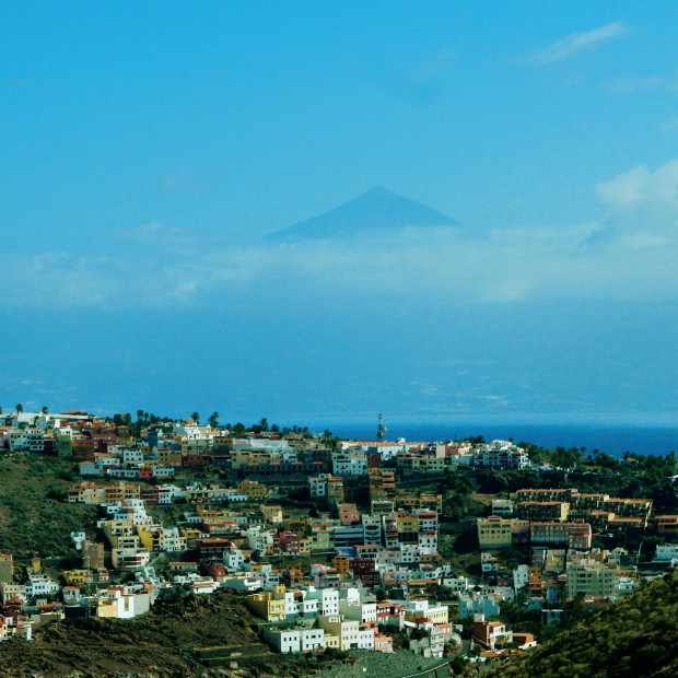 view of Teide from the island of La Gomera, Canary Islands, Spain